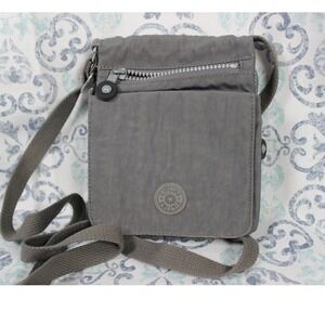 Kipling Gray Crossbody Bag Travel‎ Purse Shoulder Bag Zip Pocket Small